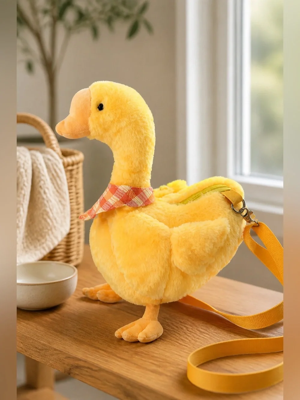 NWT Yellow Plush Duck Crossbody Novelty Bag Purse